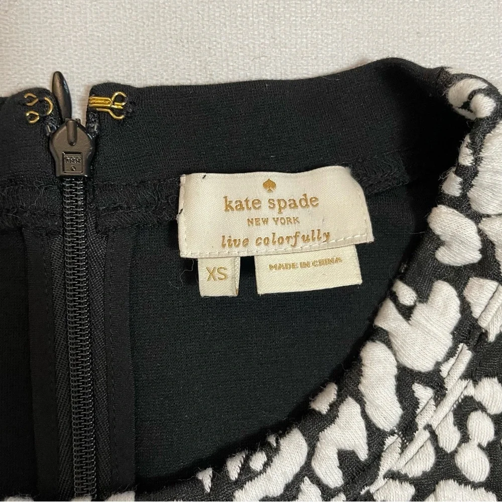 Kate Spade Black Leopard Print To Be Darling Long Sleeve Top Size XS